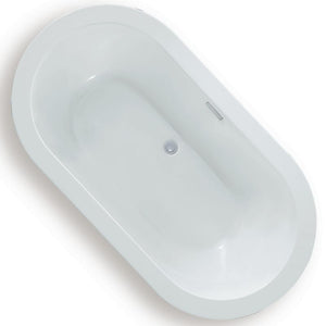 Virgo 63' x 33.44' x 21.63' Acrylic Freestanding Bathtub in Glossy White