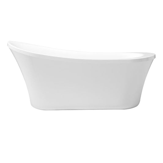 Zeya 65" x 29" x 22.38" Acrylic Freestanding Bathtub in Glossy White