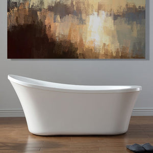 Zeya 65' x 29' x 22.38' Acrylic Freestanding Bathtub in Glossy White