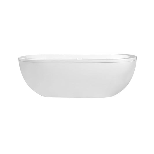 Sacha 71.25" x 33.75" x 23.25" Acrylic Freestanding Bathtub in Glossy White