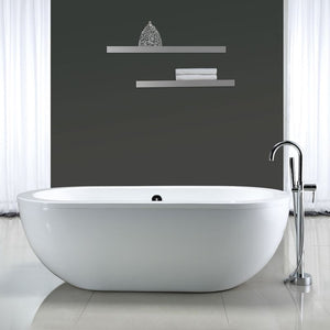 Sacha 71.25' x 33.75' x 23.25' Acrylic Freestanding Bathtub in Glossy White