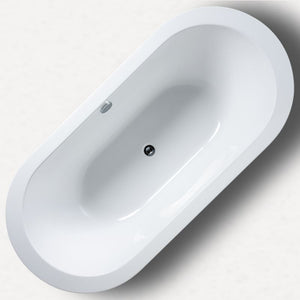 Sacha 71.25' x 33.75' x 23.25' Acrylic Freestanding Bathtub in Glossy White