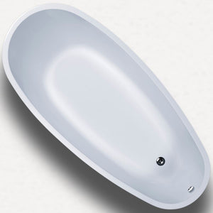 Violet 69' x 31.5' x 26.75' Acrylic Freestanding Bathtub in Glossy White