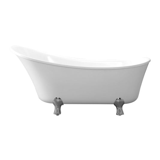 Peral 68.88" x 29.13" x 30.69" Acrylic Freestanding Bathtub in Glossy White