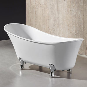 Peral 68.88' x 29.13' x 30.69' Acrylic Freestanding Bathtub in Glossy White