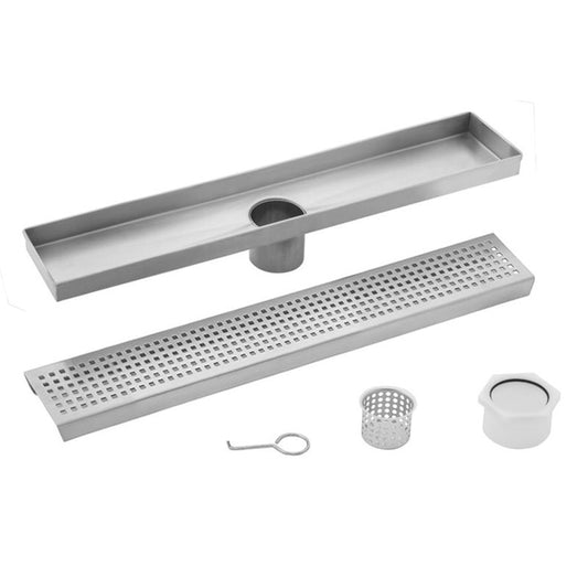 3.38" Brushed Stainless Steel Linear Drain (26" x 3.38" x 0.88") 4.2 lbs