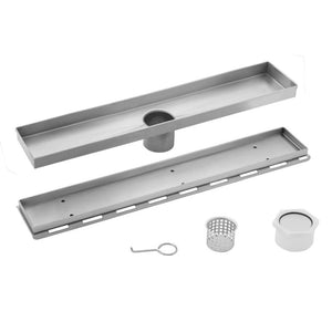 3.38' Brushed Stainless Steel Linear Drain (26' x 3.38' x 0.88') 4.75 lbs