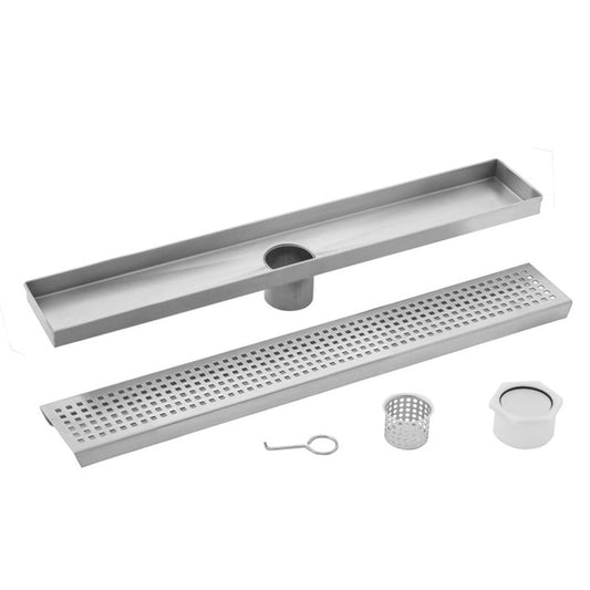 3.38" Brushed Stainless Steel Linear Drain (30" x 3.38" x 0.88") 4.75 lbs