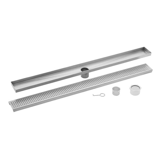 3.38" Brushed Stainless Steel Linear Drain (48" x 3.38" x 0.88") 7.45 lbs