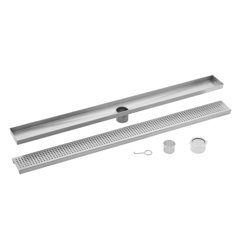 3.38' Brushed Stainless Steel Linear Drain (48' x 3.38' x 0.88') 7.45 lbs