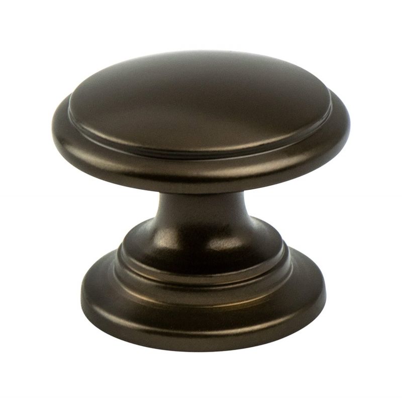 1.19' Wide Traditional Beveled Round Knob in Oil Rubbed Bronze from Adagio Collection