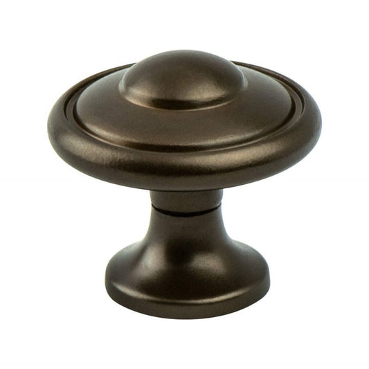 1.19" Wide Traditional Round Knob in Oil Rubbed Bronze from Adagio Collection