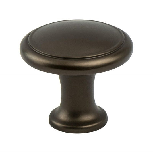 1.19" Wide Traditional Ringed Knob in Oil Rubbed Bronze from Adagio Collection