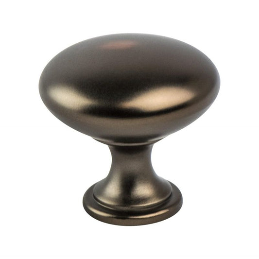 1.13" Wide Traditional Round Knob in Oiled Bronze from Advantage One Collection