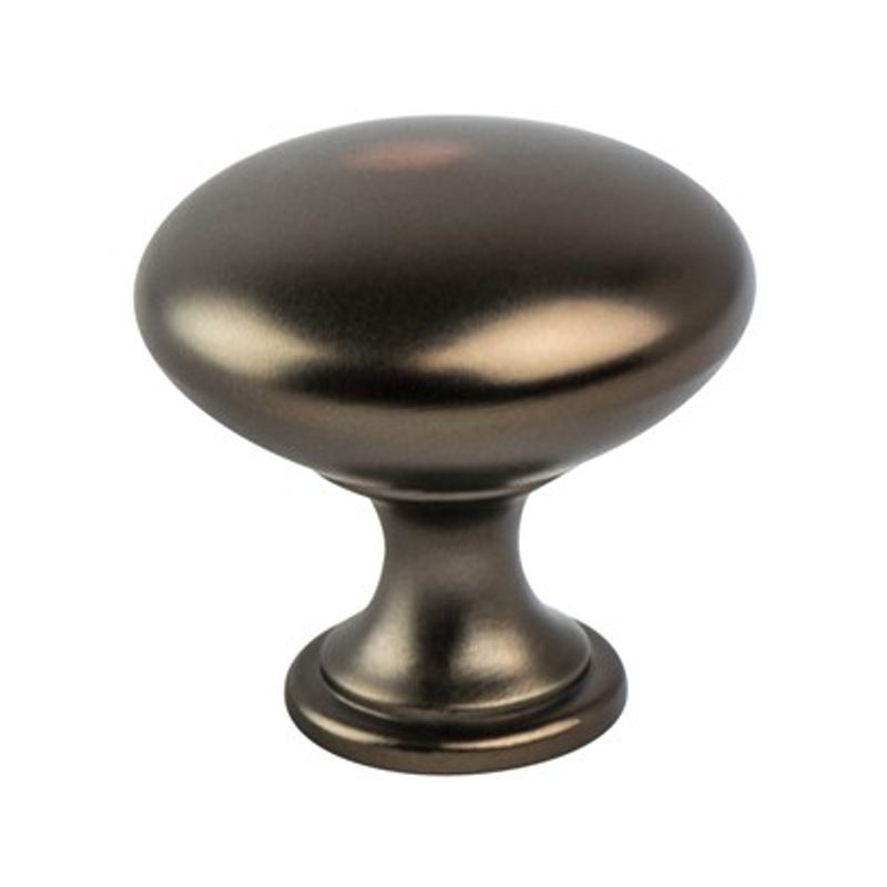1.13' Wide Traditional Round Knob in Oiled Bronze from Advantage One Collection