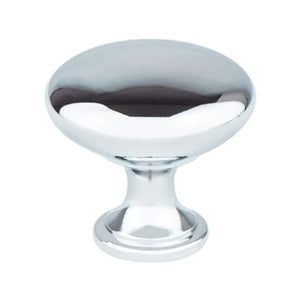 1.13' Wide Traditional Round Knob in Polished Chrome from Advantage One Collection