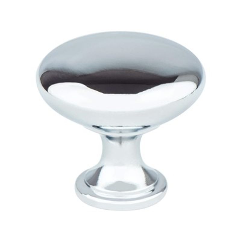 1.13' Wide Traditional Round Knob in Polished Chrome from Advantage One Collection