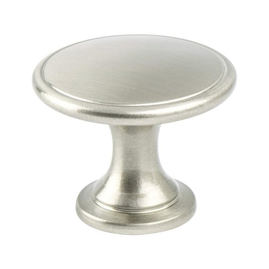 1.75" Wide Contemporary Round Knob in Brushed Nickel from Advantage Plus Collection