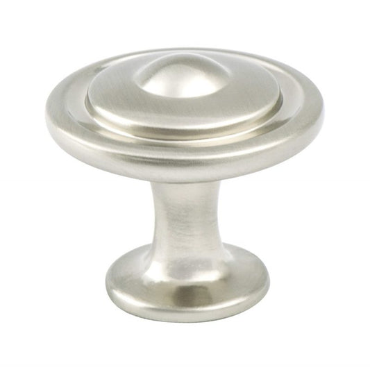 1.25" Wide Traditional Ringed Knob in Brushed Nickel from Advantage Plus Five Collection