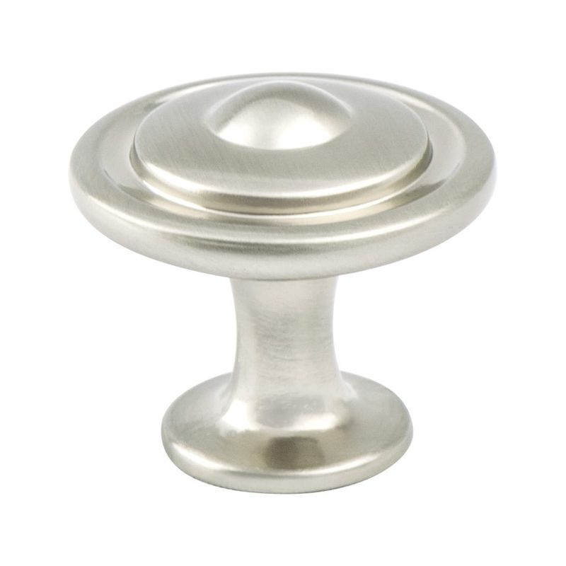 1.25' Wide Traditional Ringed Knob in Brushed Nickel from Advantage Plus Five Collection