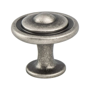1.25' Wide Traditional Round Knob in Weathered Nickel from Advantage Plus Collection