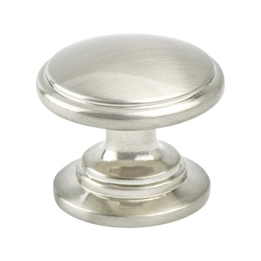 1.19" Wide Traditional Round Knob in Brushed Nickel from Advantage Plus Collection