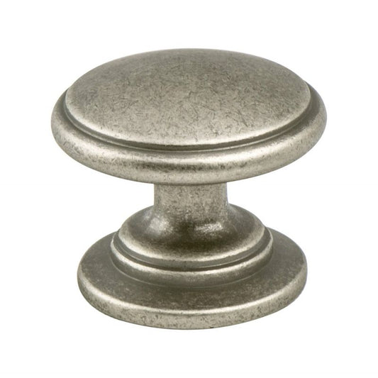 1.19" Wide Traditional Round Knob in Weathered Nickel from Advantage Plus Collection