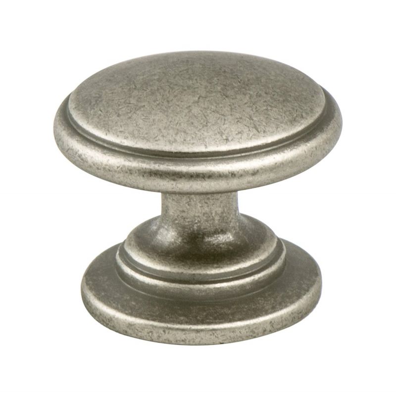 1.19' Wide Traditional Round Knob in Weathered Nickel from Advantage Plus Collection