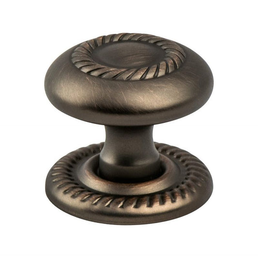 1.25" Wide Traditional Round Knob in Verona Bronze from Advantage Plus Four Collection