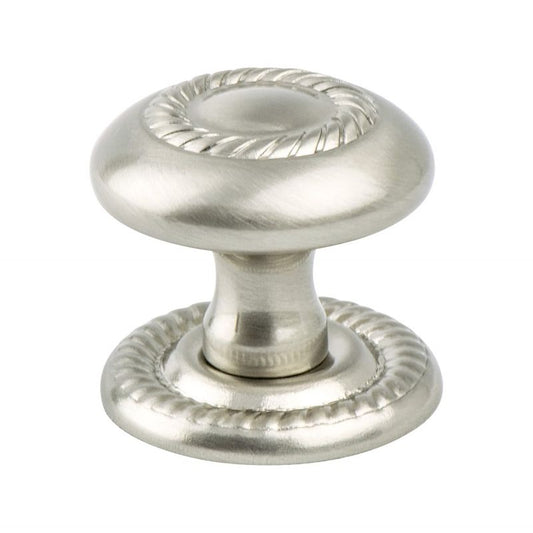 1.25" Wide Traditional Roped Knob in Brushed Nickel from Advantage Plus Four Collection
