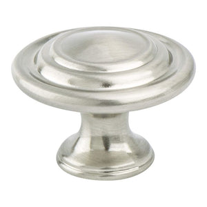 1.31' Wide Traditional Round Knob in Brushed Nickel from Advantage Plus Collection