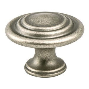 1.31' Wide Traditional Round Knob in Weathered Nickel from Advantage Plus Collection
