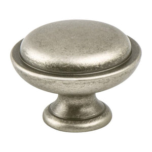 1.13' Wide Transitional Beveled Round Knob in Weathered Nickel from Advantage Plus One Collection
