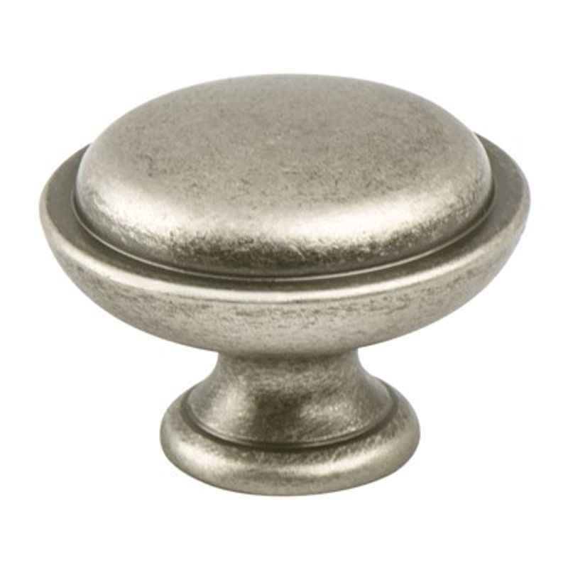 1.13' Wide Transitional Beveled Round Knob in Weathered Nickel from Advantage Plus One Collection