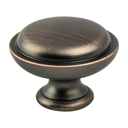 1.19" Wide Transitional Modern Round Knob in Verona Bronze from Advantage Plus Collection