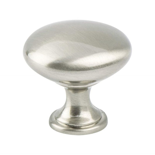 1.13" Wide Transitional Round Knob in Brushed Nickel from Advantage Plus One Collection