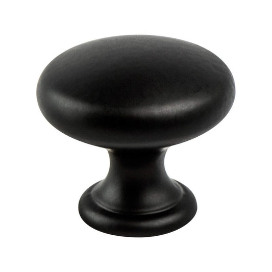 1.25" Wide Contemporary Round Knob in Black from Intersect Collection