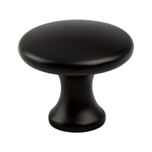 1.13' Wide Contemporary Round Knob in Black from Advantage Plus Collection