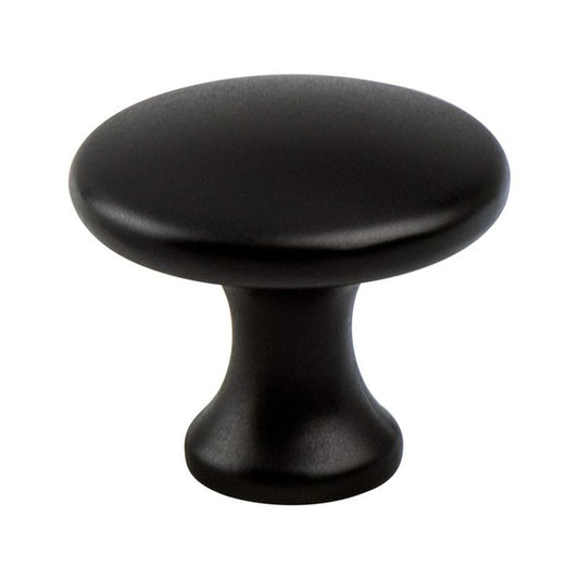 1.13" Wide Contemporary Round Knob in Black from Advantage Plus Collection
