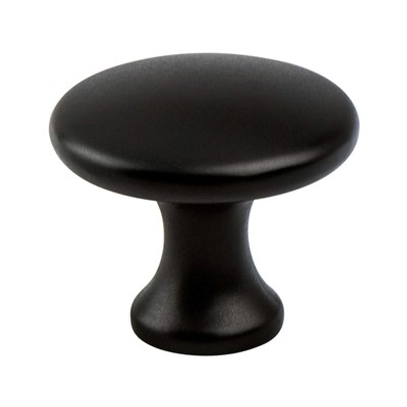 1.13' Wide Contemporary Round Knob in Black from Advantage Plus Collection