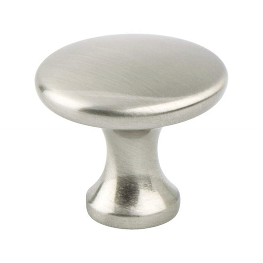 1.13" Wide Contemporary Round Knob in Brushed Nickel from Advantage Plus Collection