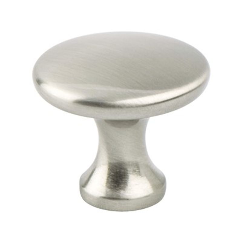 1.13' Wide Contemporary Round Knob in Brushed Nickel from Advantage Plus Collection
