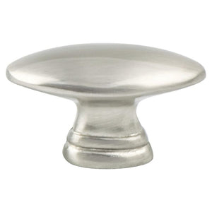 0.75' Wide Contemporary Oval Knob in Brushed Nickel from Advantage Plus Collection
