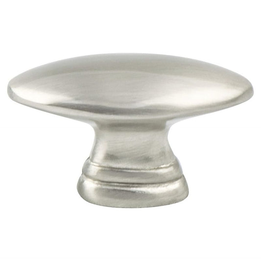 0.75" Wide Contemporary Oval Knob in Brushed Nickel from Advantage Plus Collection