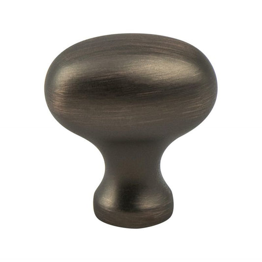 0.75" Wide Transitional Modern Classic Oval Knob in Verona Bronze from Advantage Plus Collection