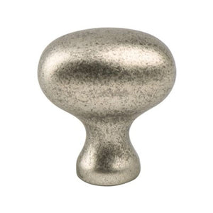 0.75' Wide Transitional Modern Classic Oval Knob in Weathered Nickel from Advantage Plus Collection