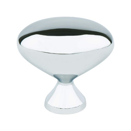 0.88" Wide Transitional Modern Classic Oval Knob in Polished Chrome from Advantage Plus Collection