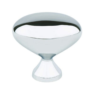 0.88' Wide Transitional Modern Classic Oval Knob in Polished Chrome from Advantage Plus Collection