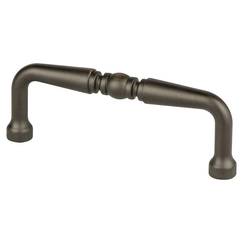 3.38' Traditional Center Orb Spindle Bar Pull in Verona Bronze from Advantage Plus Collection