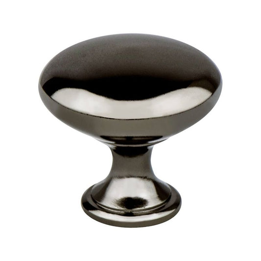 1.13" Wide Traditional Round Knob in Black Nickel from Advantage Plus Collection